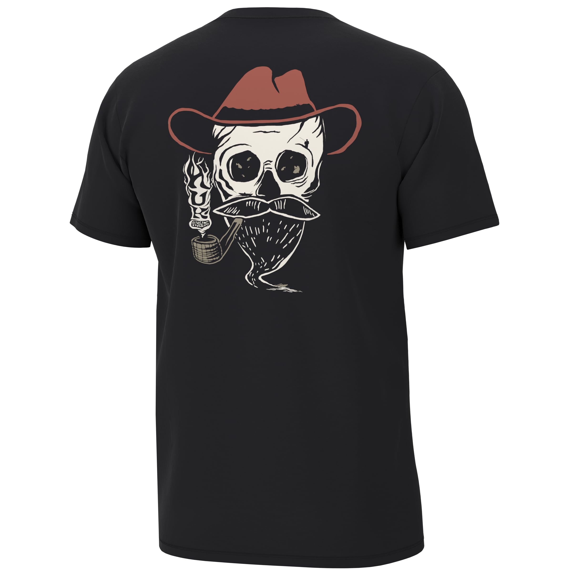 HUK Men's Short Sleeve Performance, Fishing T-Shirt, Rodeo Skull-Black, XL
