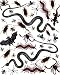 Whaline 200 Pcs Plastic Realistic Bugs, Trick Joke Toys Scary Insects Fake Snake Cockroaches Spiders Centipedes Scorpions Gecko Ants Bats and Flies for Halloween Party Favors and Decoration (9 Types)