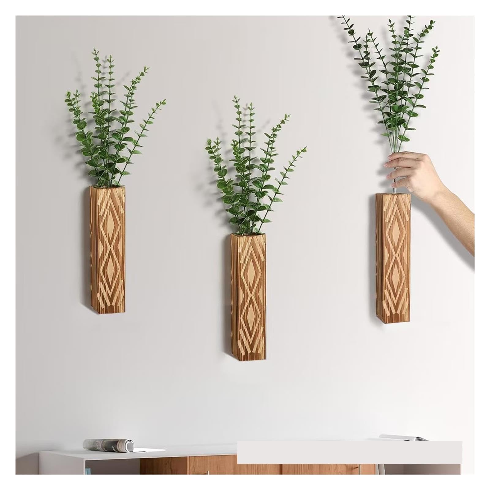 3 Stück Blumenständer aus Holz for die Wohnzimmerwand Für Haushalt