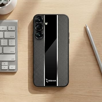 Zebana Samsung Galaxy A25 5G ile Uyumlu Kılıf Zebana Premium Deri Kılıf Siyah