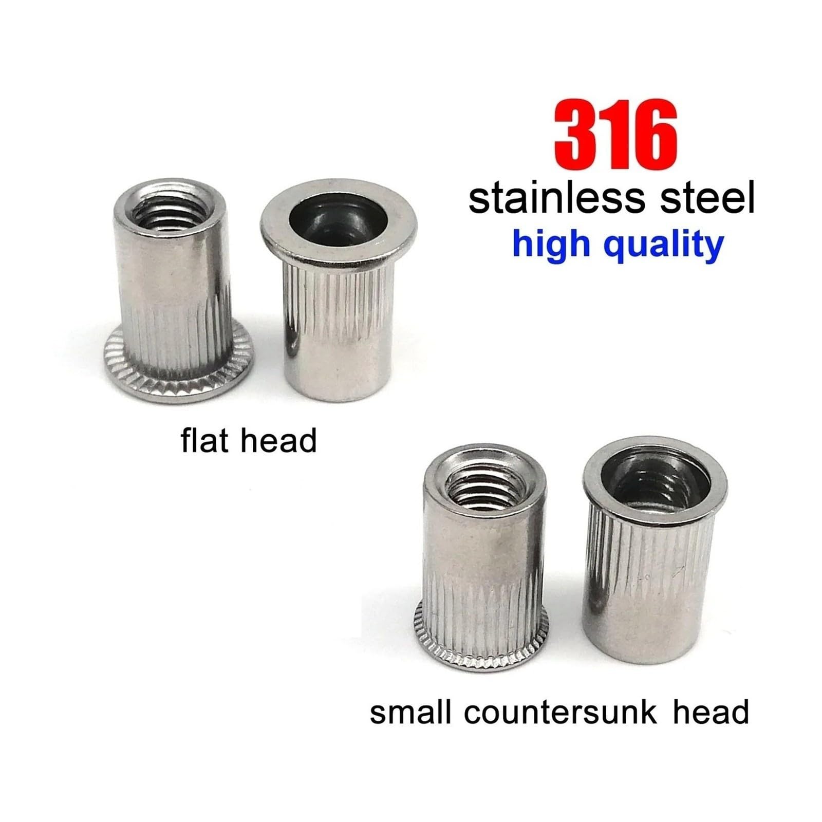 ZS Hardware Nakrętka z łbem stożkowym stożkowym ze stali nierdzewnej 316 A4-80 M3-M12(Small head,60pcs M8)