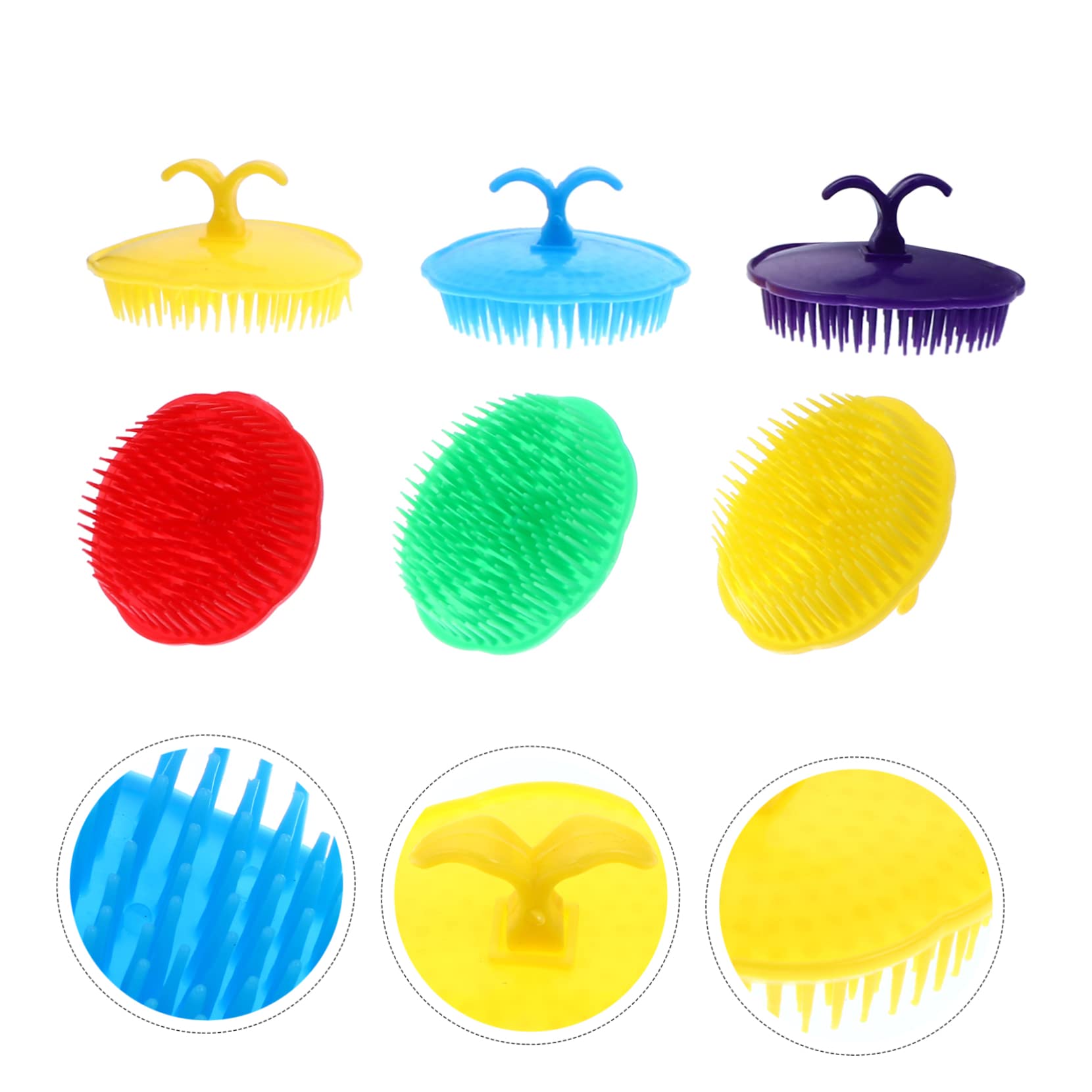 ORFOFE Cepillo Masajeador para Cuero Cabelludo y Cabello Ligero de Plástico Diseño Ergonómico, Adecuado para Lavado y Viaje, Paquete de 12 Unidades Color Aleatorio
