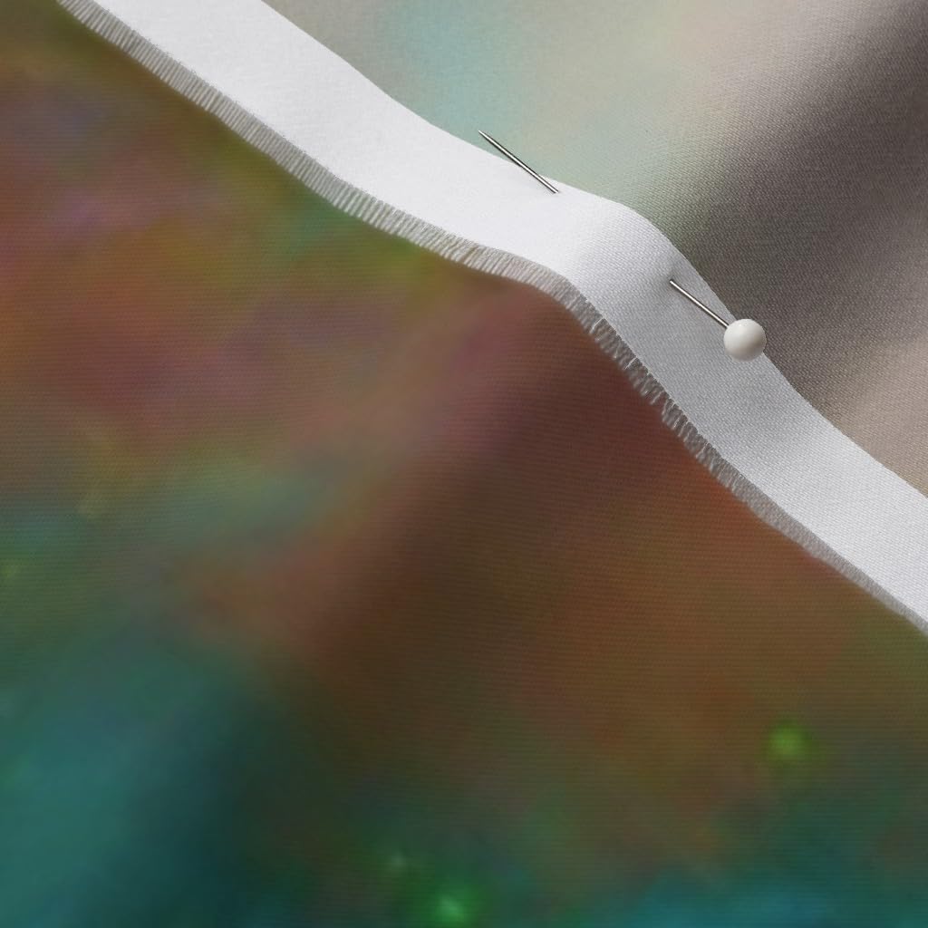 Spoonflower Fabric - Rainbow Galaxy Nebula Heart Sloth Printed on Organic Cotton Sateen Fabric by The Yard - Sewing Quilting Apparel Home Decor