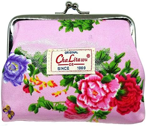 BDJ Garden Flower Oilcloth Fabric Kisslock Coin Purse