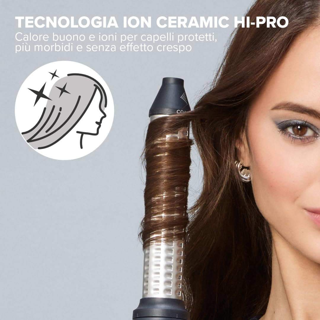 Bellissima Imetec Prodigy Deluxe - Air Styler Digitale 6 in 1 per Capelli Ricci, Mossi o Lisci - Asciuga & Modella Senza Danni con Tecnologia Ion-Ceramic & Coanda