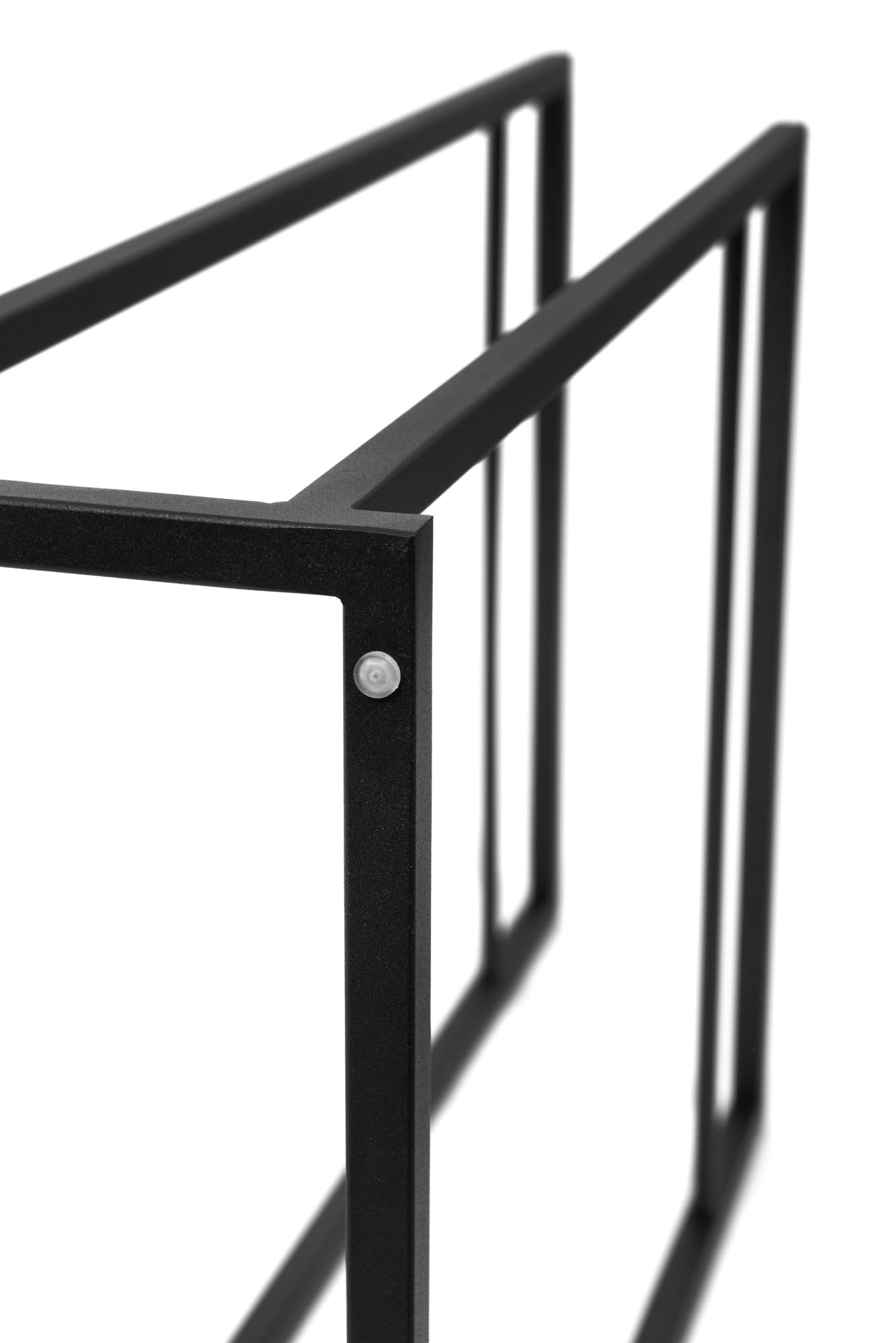 Wolnostojący Wieszak na Ręczniki - szer. x gł. x wys. 45x21x86cm - Wykonany z Metalu, z 2 + 2 Drążkami i Podkładkami Antypoślizgowymi, produkt UE, bez Montażu - DUO Czarny