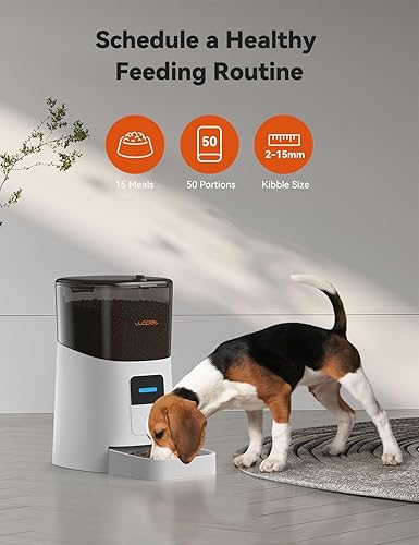Miniatura 3 de WOPET Alimentador automático para gatos de 6 L alimentador inteligente para mascotas habilitado por Wi-Fi para gatos y perros dispensador automático