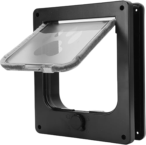 Asixxsix Cat Door for Interior Exterior Doors, 4 Way Locking Pet Door, Weatherproof Cat Flap Privacy Door for Kitten Doggies Up to 25 Lb, Easy