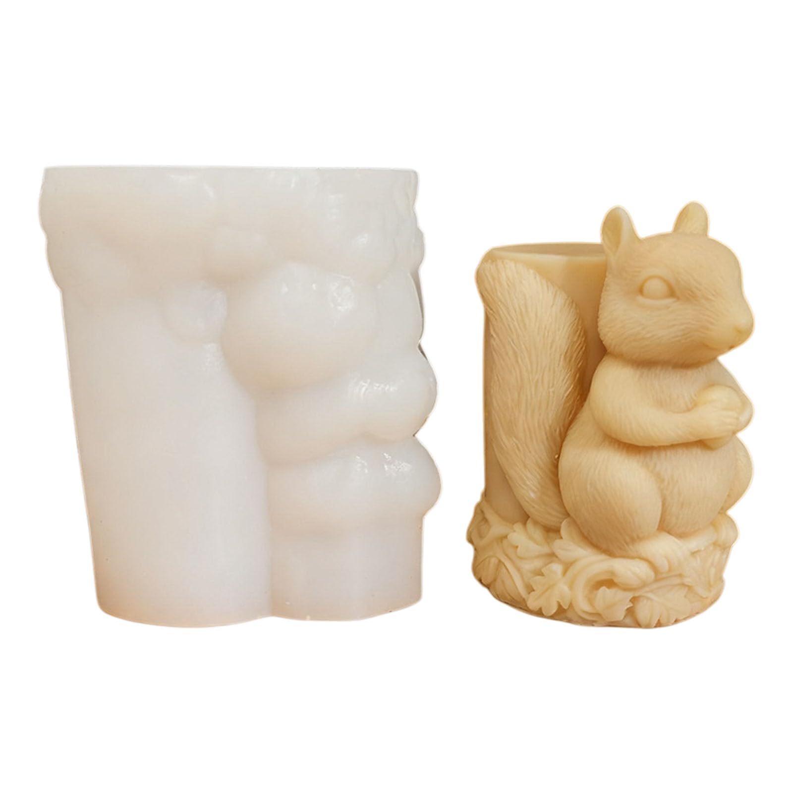 Kalttoy Squirrel Figurine Silicone Mold Animal Silicone for Epoxy Resin Making Soap Festival Decoration Food Safe Squirrel Figurine Mold for Epoxy Resin
