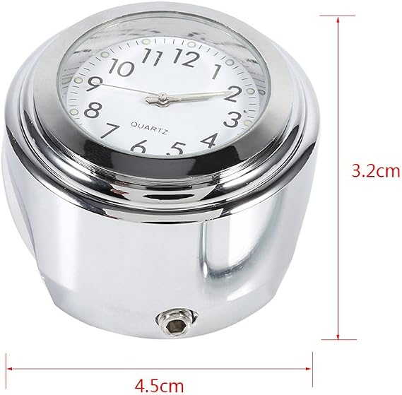 Motorcycle Handlebar Watch, Glowing Delicate Precise Time Handlebar Mount Clock, Shock Resistant Waterproof for 7/8 1 Handlebar Cruiser Chopper Motorcycle