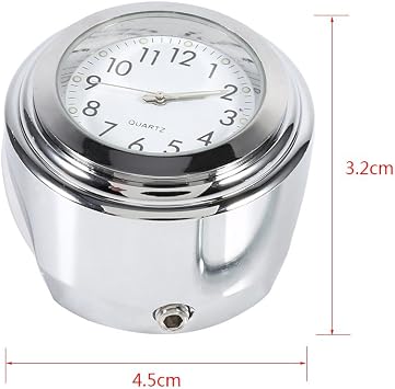 Motorcycle Handlebar Watch, Glowing Delicate Precise Time Handlebar Mount Clock, Shock Resistant Waterproof for 7/8 1 Handlebar Cruiser Chopper Motorcycle