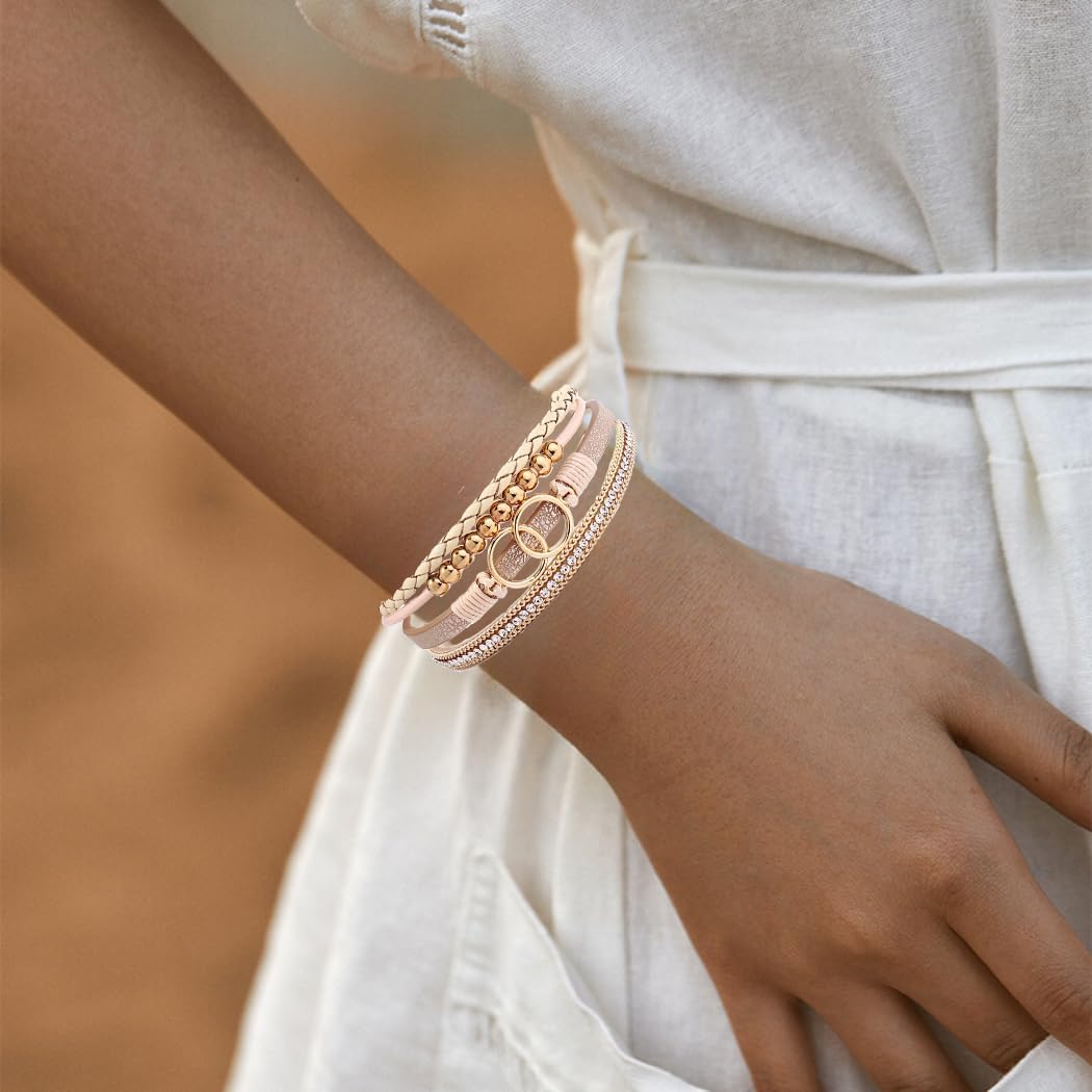 Aluinn Leather Wrap Bracelets For Women Boh Multi-Layer Elegance Bracelet Boho Bangle Western Cuff Bracelet Jewelry for Women - Image 2