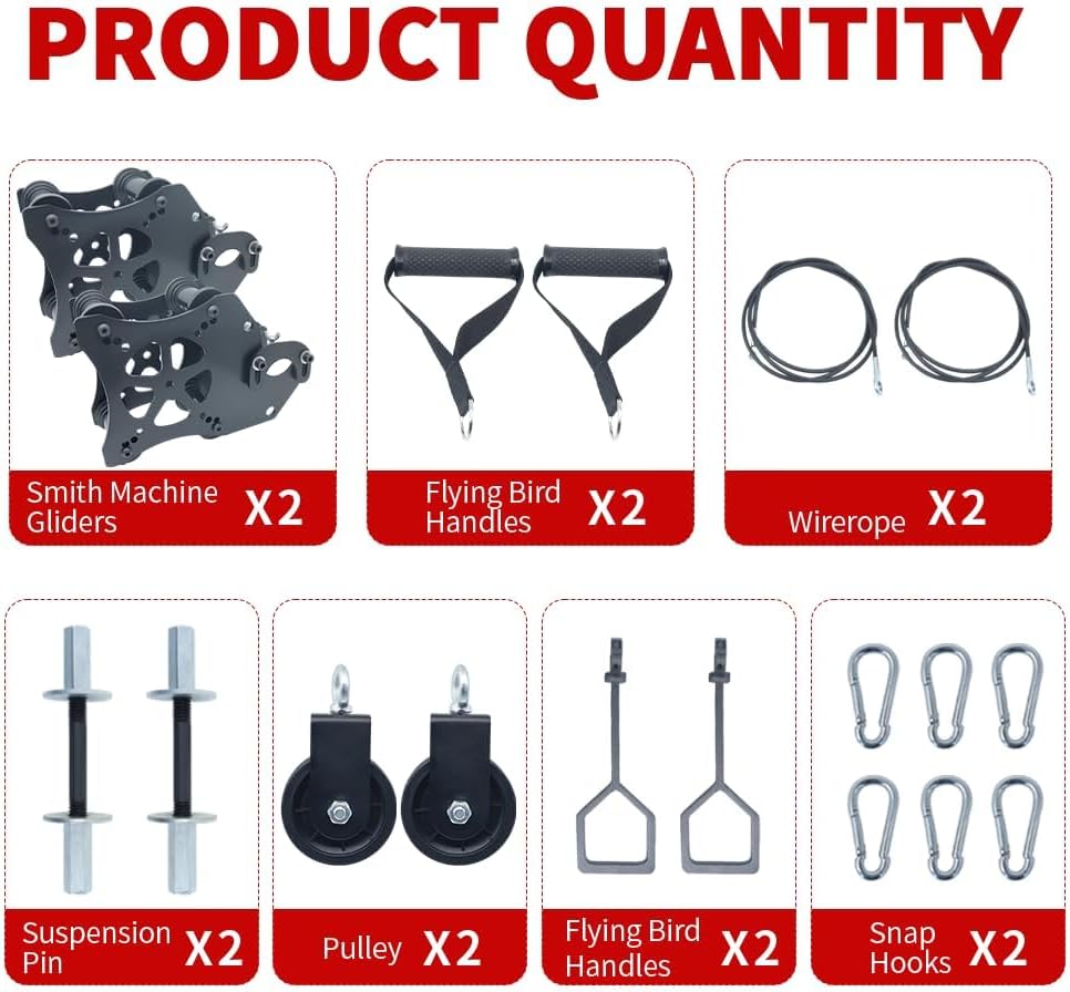 Pulley System Gym Power Rack Attachments Smith Machine Attachments Cable Pulley Attachments for Gym Home Cable Crossover Bench Press Deep Squat for 2" Olympic Barbell 2" Weight Plate