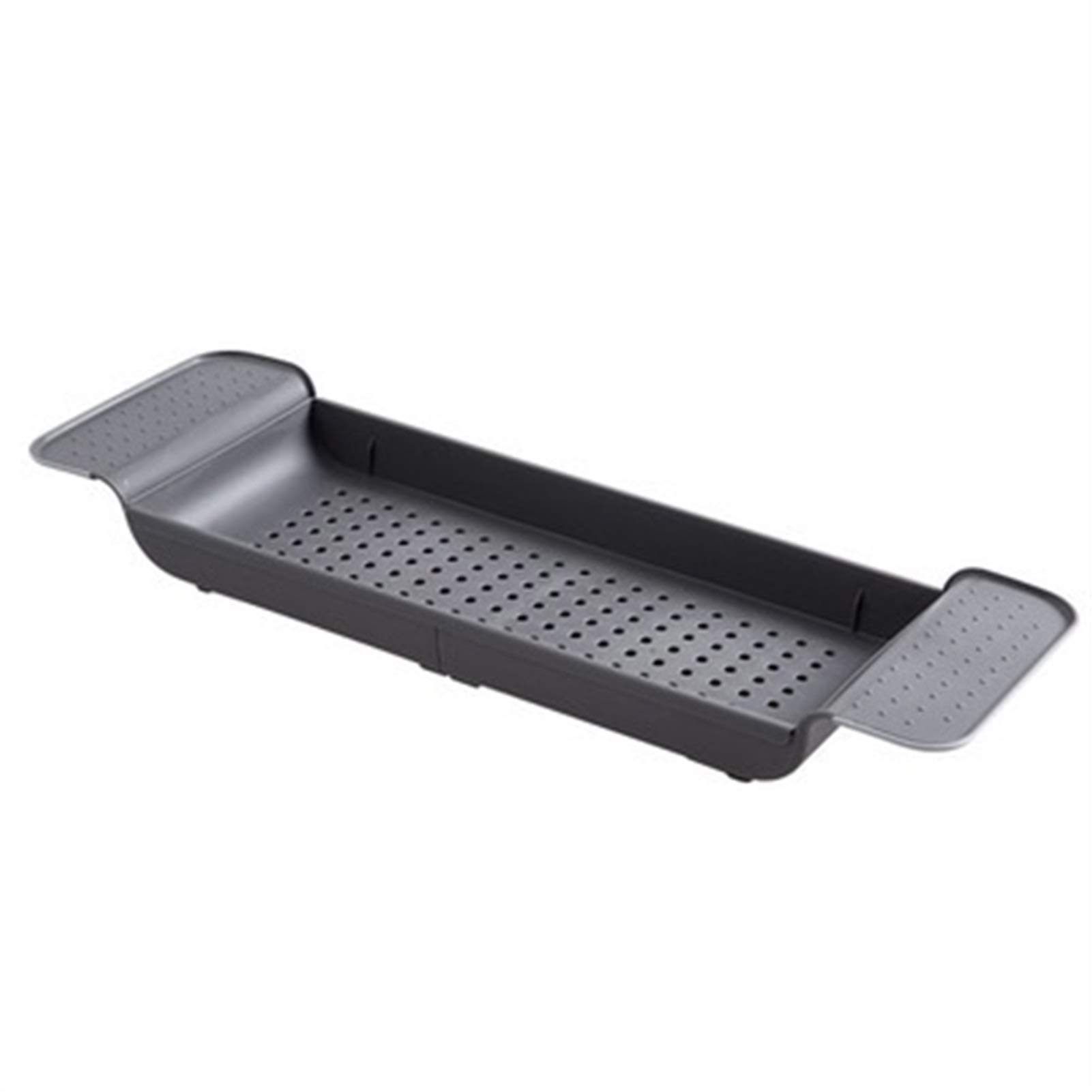 Plateau de bain rétractable et support de rangement multifonctions blanc pour baignoire et évier