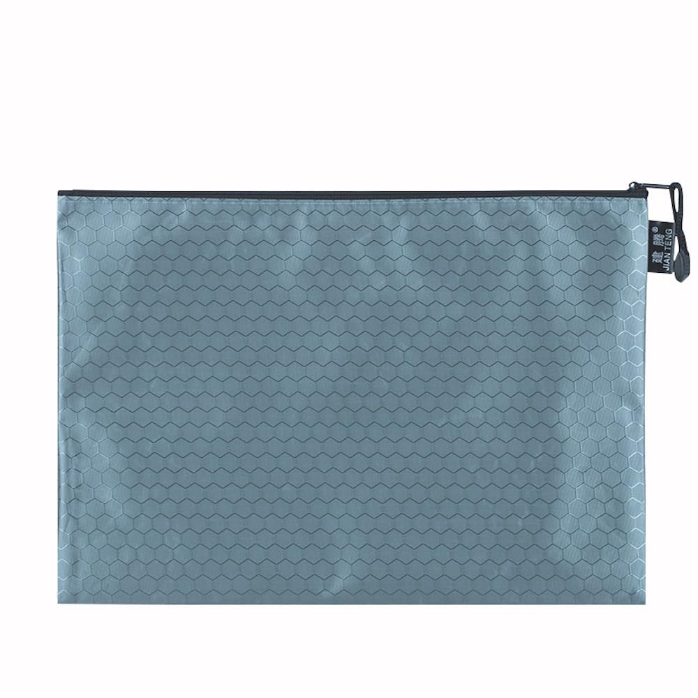 Pack of 2 Document Bags, Waterproof Zip Document Bag, File Bag, Briefcase, Storage Bag for Documents, Receipt, Paper, Office, School Trip, Cosmetics, Grey, A5, 24 x 18 cm