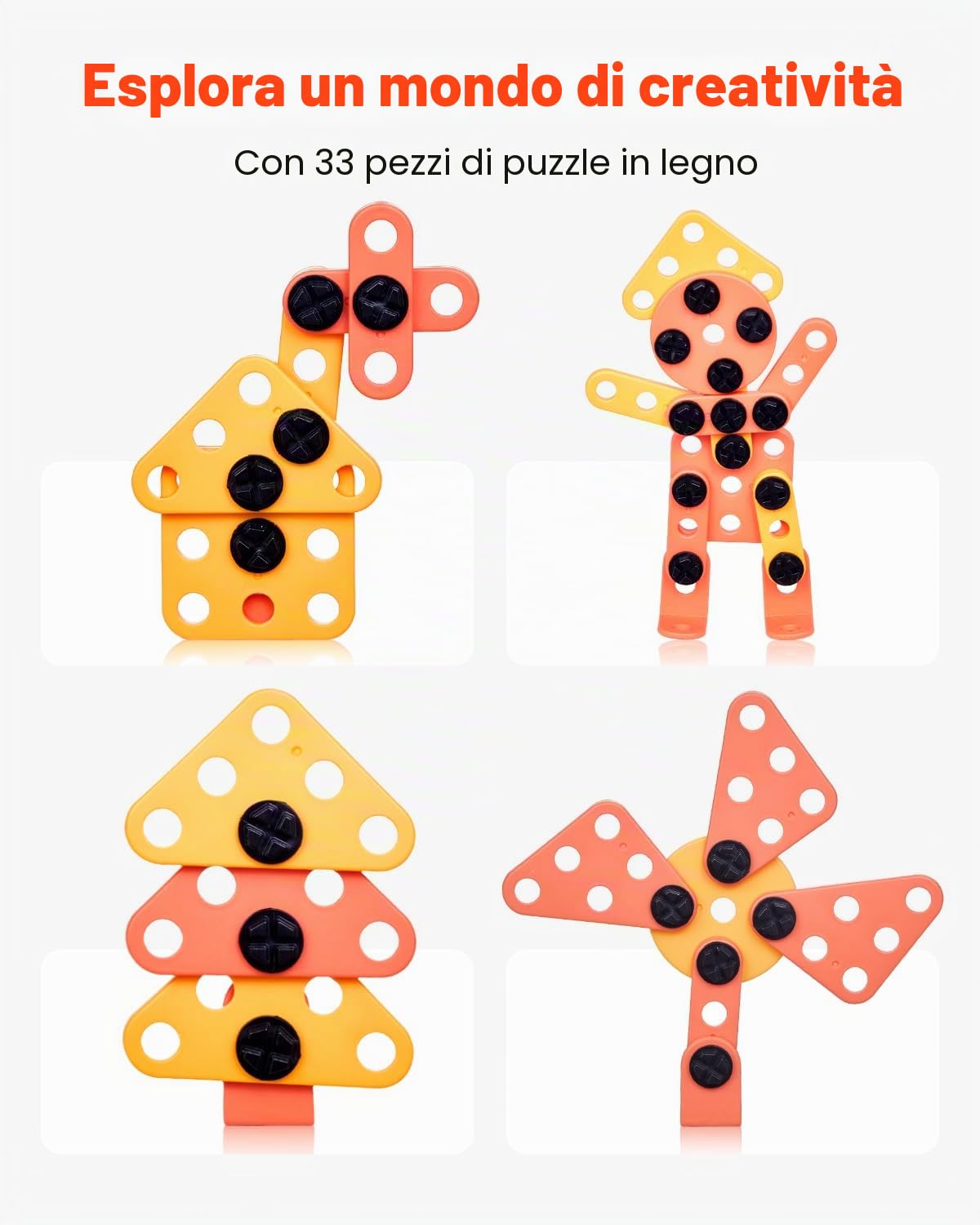 VEVOR Banco da Lavoro e Giocattolo per Bambini 181 Pezzi, Banco in Legno per Bambini da 3 Anni