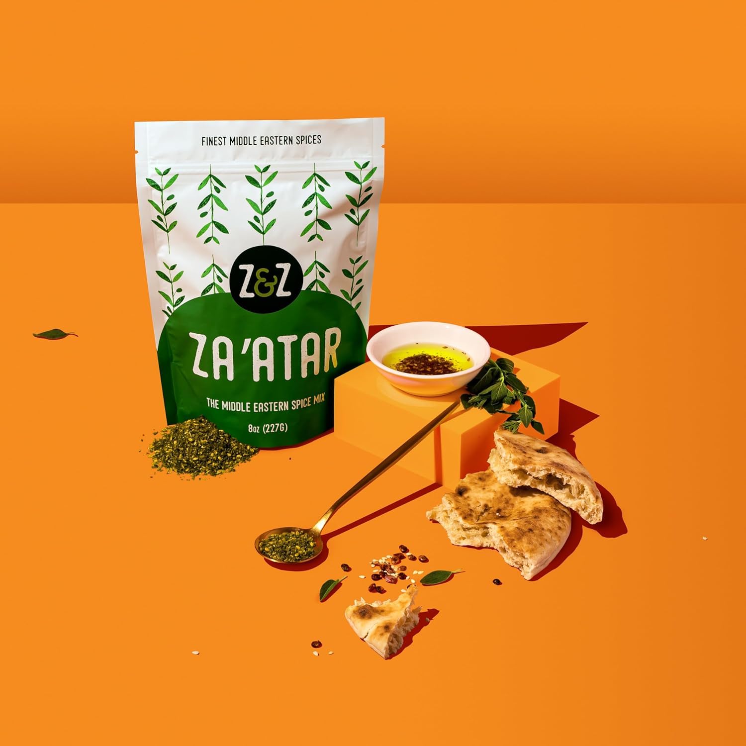 Za'atar by Z&Z | Za'atar Spice Blend with Zaatar Spice, Sumac, & Toasted Sesame Seeds | Za'atar Seasoning for Breads, Salads, Chicken, or Snacks | Savory & Tangy Palestinian Zaatar Seasoning, 16 Oz
