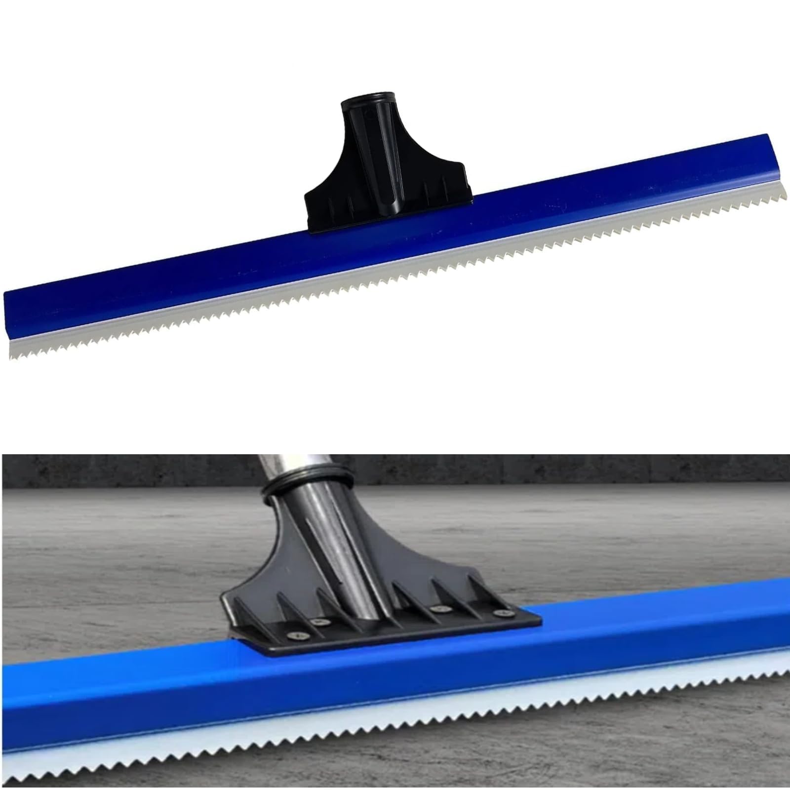 16" Epoxy Squeegee, Teeth Notched Squeegee Head for Self Leveling Cement Urethane Epoxy Floor Wall Spreader Tools, Professional Resin Brush for Garage Floors Driveways Walls