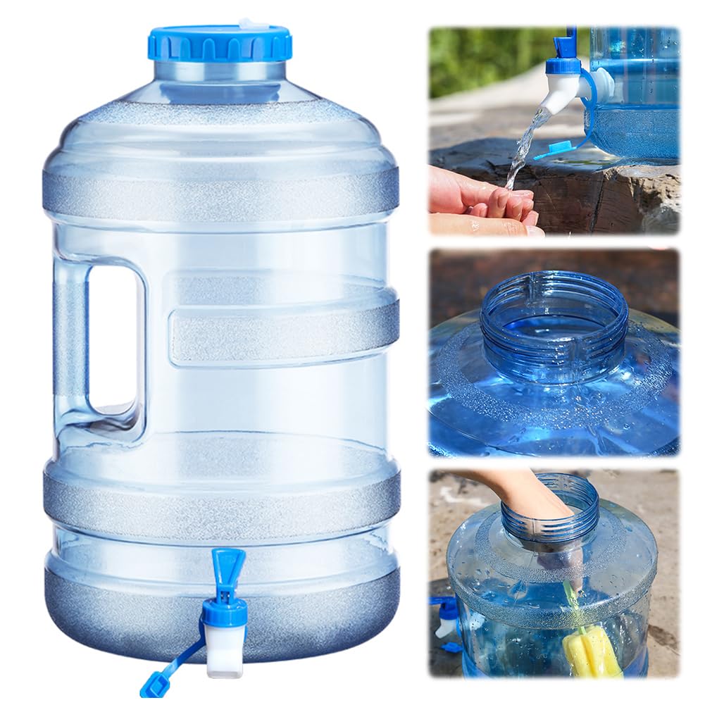 Starnearby Bidon d'eau avec Robinet 6L-18L, Réservoir d'eau Potable, Jerrican Alimentaire Camping, Conteneur d'eau sans BPA avec Brosse pour Camping, Randonnée, Barbecue, Pêche