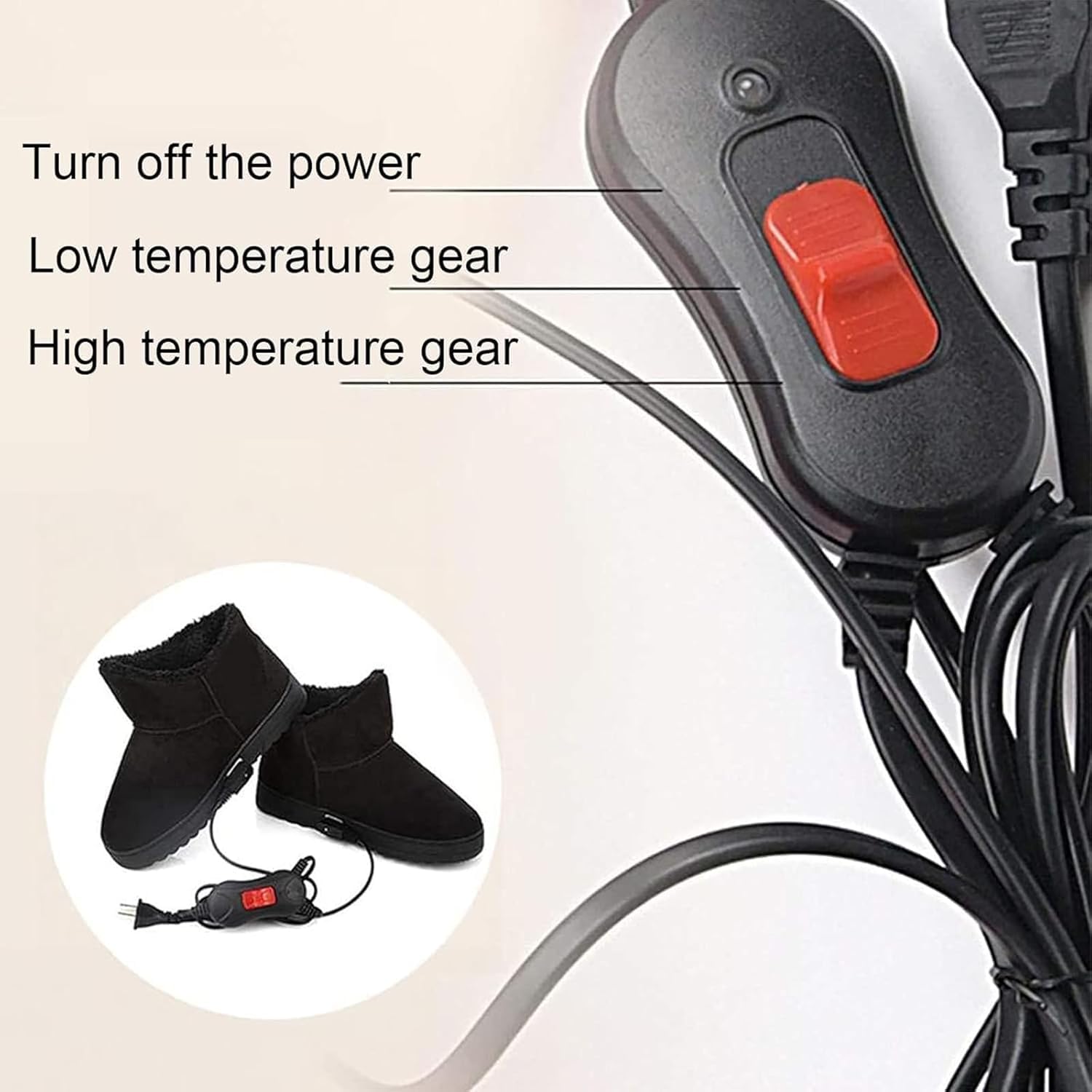 Witer Scaldapiedi Riscaldati Stivali Morbidi Peluche Scaldapiedi Riscaldati per Donna Uomo Pantofole Riscaldanti Elettriche Indoor Outdoor Temperatura Regolabile Termico Casa Scarpe, B, 34/36