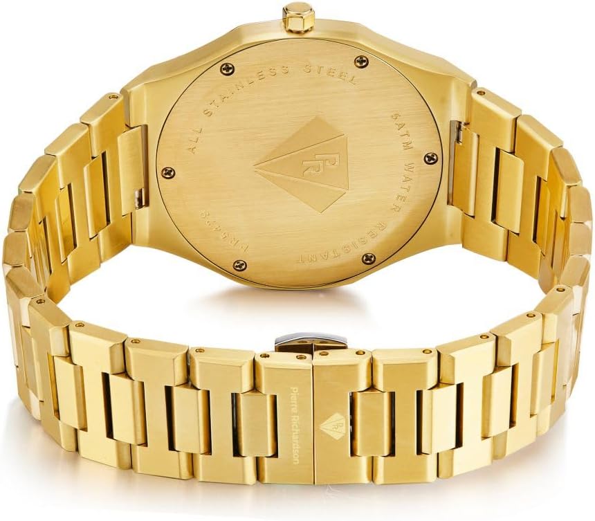 PIERRE RICHARDSON PR5428 Men’s Luxury Watch – Japanese Quartz Movement, Stainless Steel, 41mm, 5ATM Water Resistant, Scratch-Resistant Sapphire Crystal Glass – Classic Dress Watch for Men