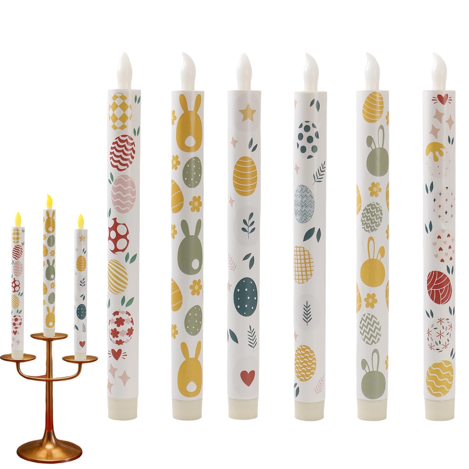 Candele coniche senza fiamma – Set di 6 candele LED a batteria, effetto fiamma tremolante, ideali per decorazioni domestiche, centrotavola, feste e caminetti