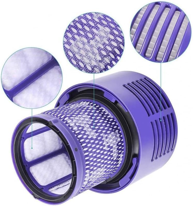 Miniatura 4 de Paquete de 4 filtros y 1 cepillo limpio de repuesto V10 filtros para Dyson V10 Cyclone Series, V10 Absolute, V10 Animal, V10 Total Clean, SV12,