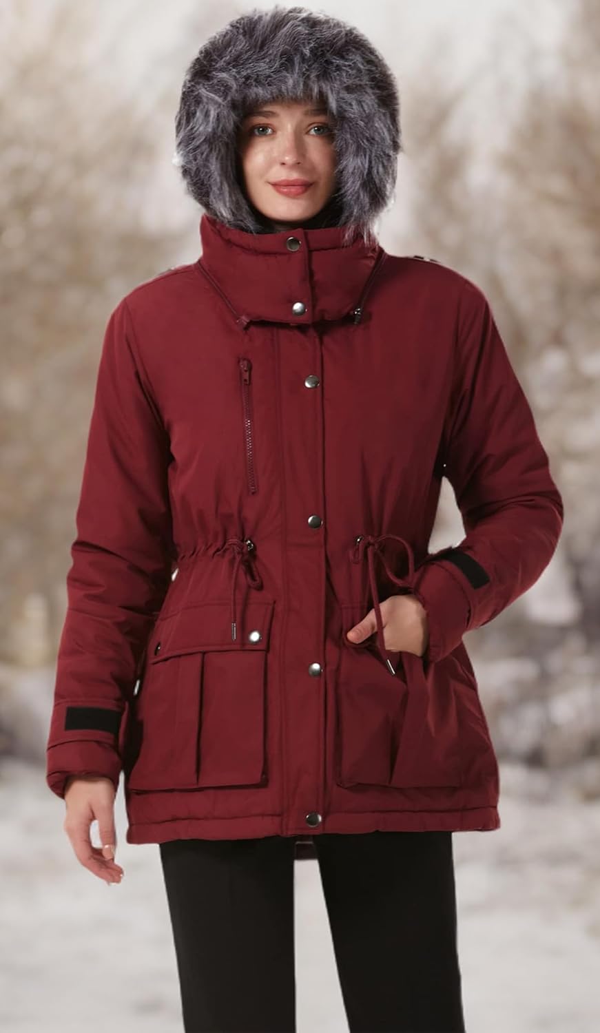 GGleaf Women's Quilted Winter Coat Warm Puffer Jacket Thicken Parka with Removable Hood (Available in Plus Size) - Image 8