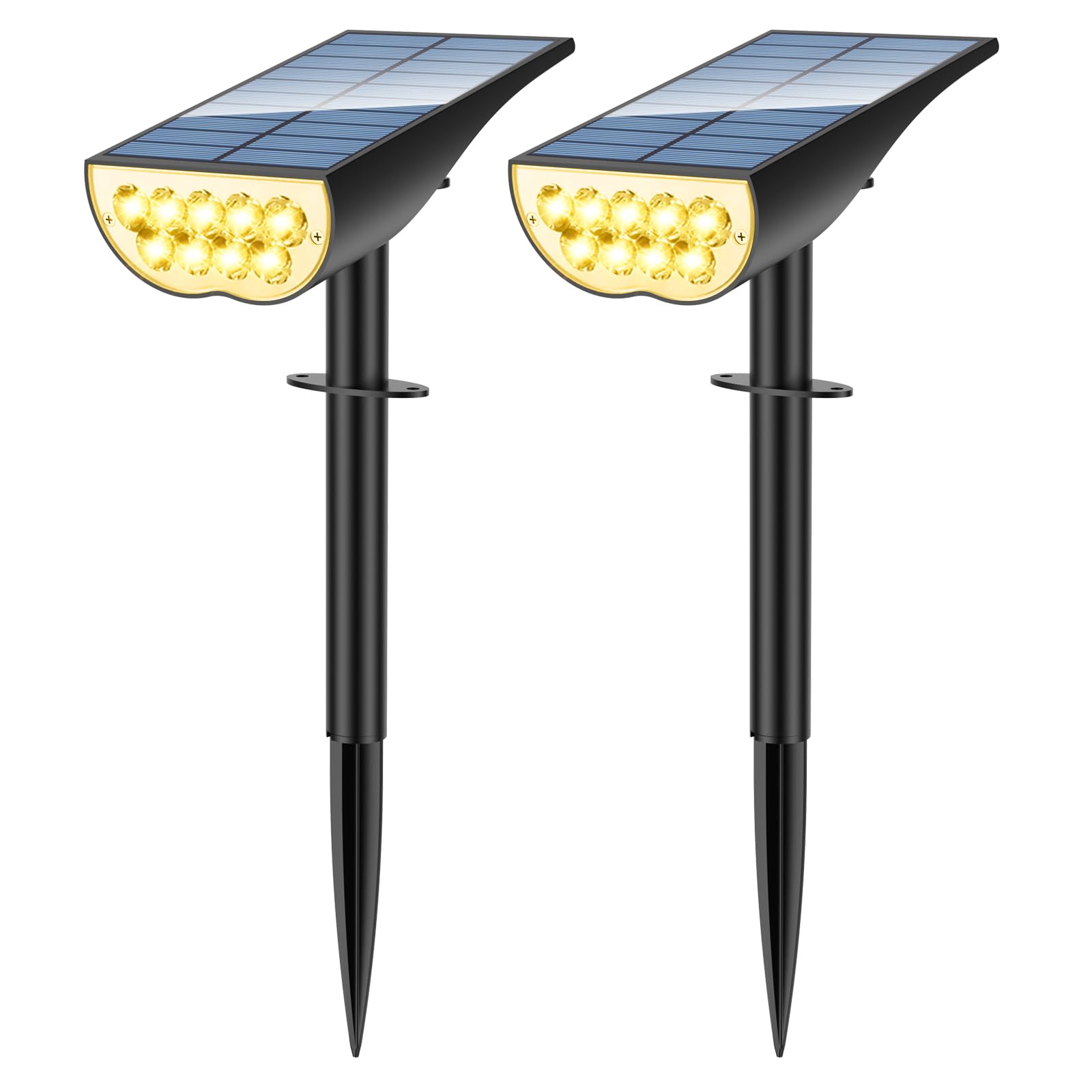 ZOOKKI Solar SpotLights Outdoor Waterproof, Solar Lights Outdoor IP65 Waterproof, 3 Brightness Modes Dusk to Dawn Solar Landscape Lights for Yard