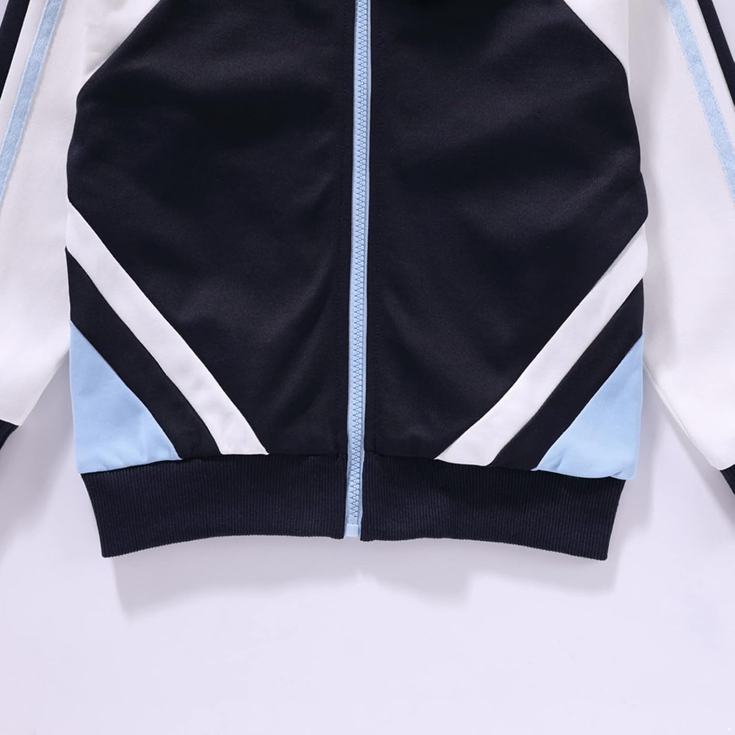Kids Girls Boys 2 Piece Sweatsuit Jogger Outfits Zipper Jacket Sweatshirt with Pants Set School Sportswear