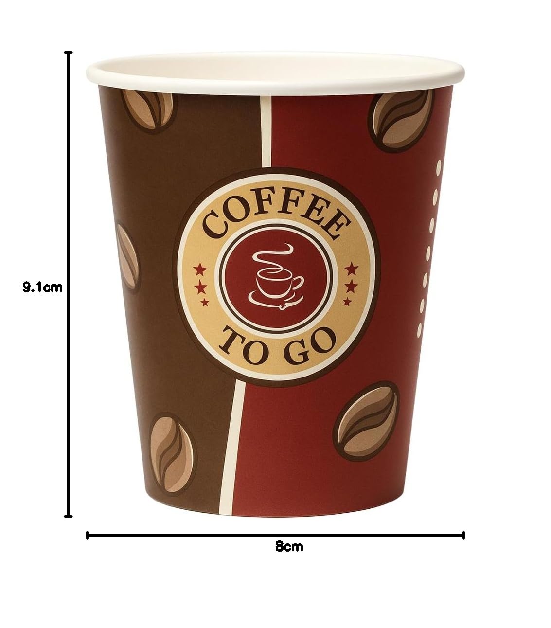 FALAMBI 1000 Stk. Kaffeebecher Coffee to go, Pappbecher 200 ml, 8oz - Made in Germany | Einwegbecher zum Mitnehmen | Papierbecher Für Heiß- & Kaltgetränke