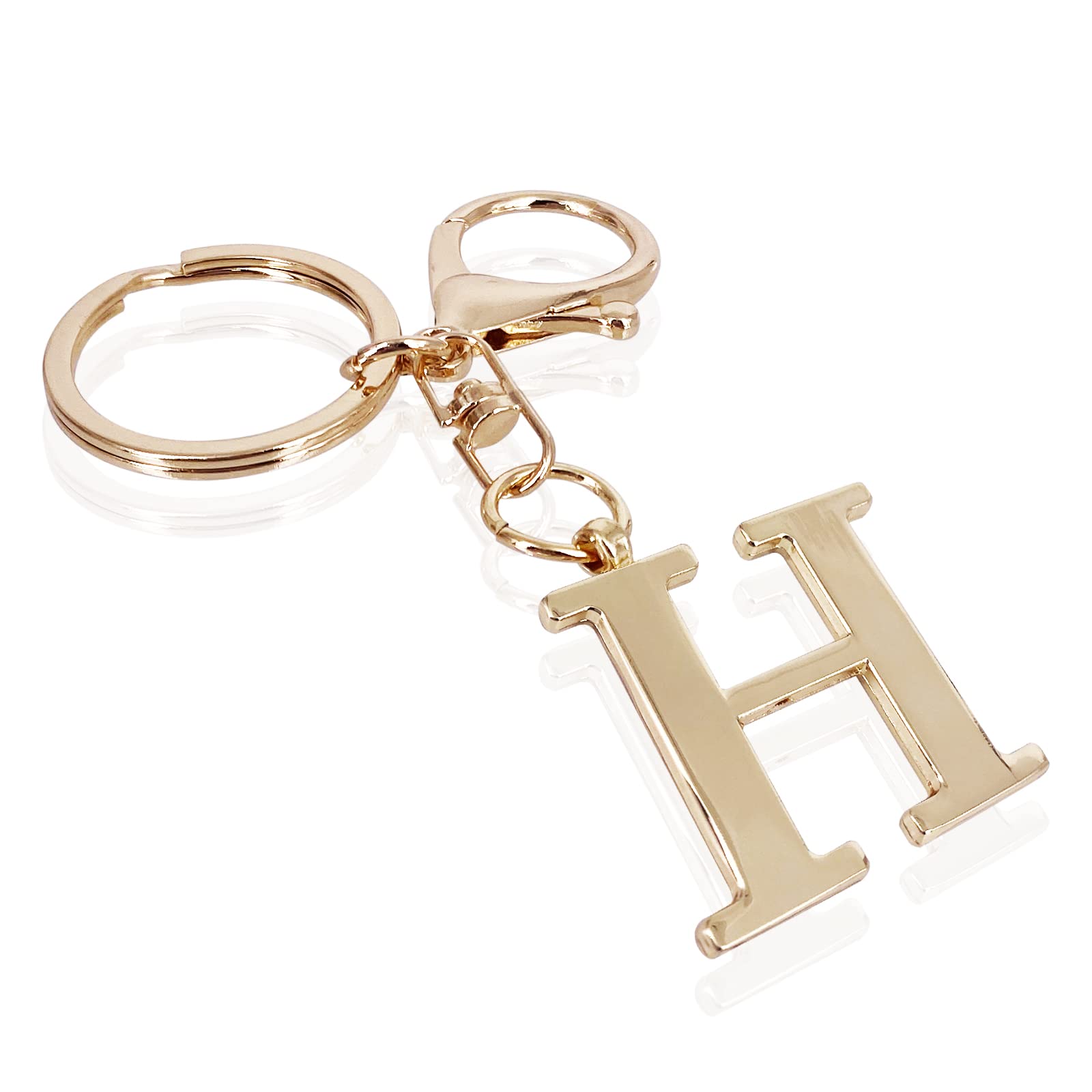 LAXPICOL Gold Letter A-Z Keychain for Women Bag Charms Purse Charms For Handbags Metal Alphabet Initial Letter Keychain
