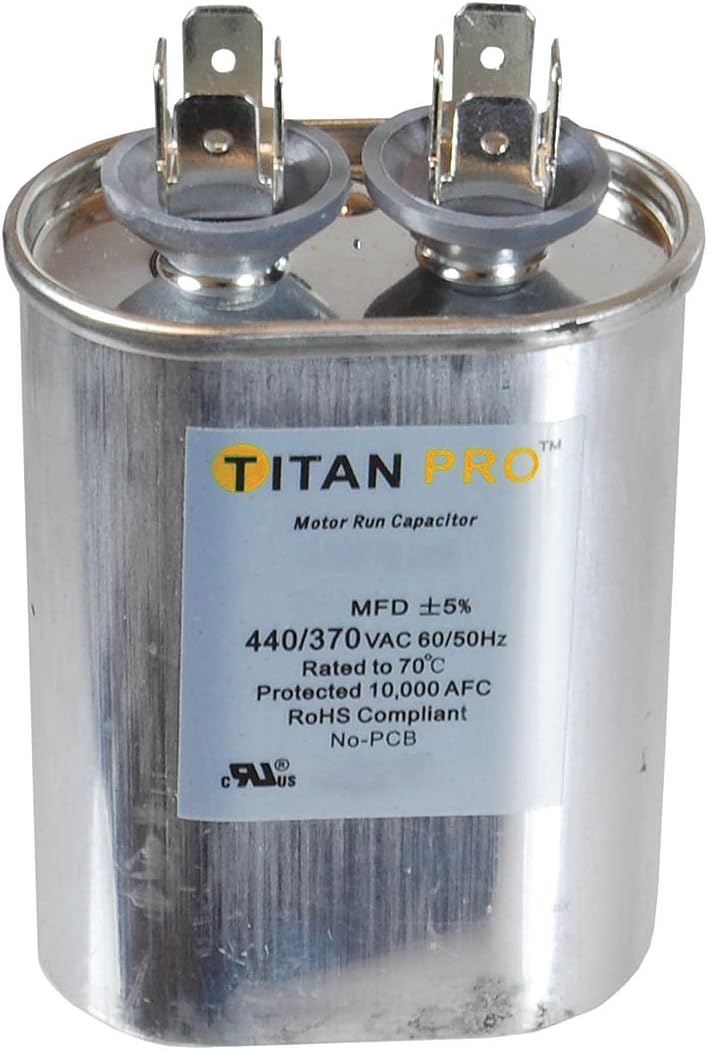 Motor Run Capacitor, 15 MFD, 3-9/16 in. H