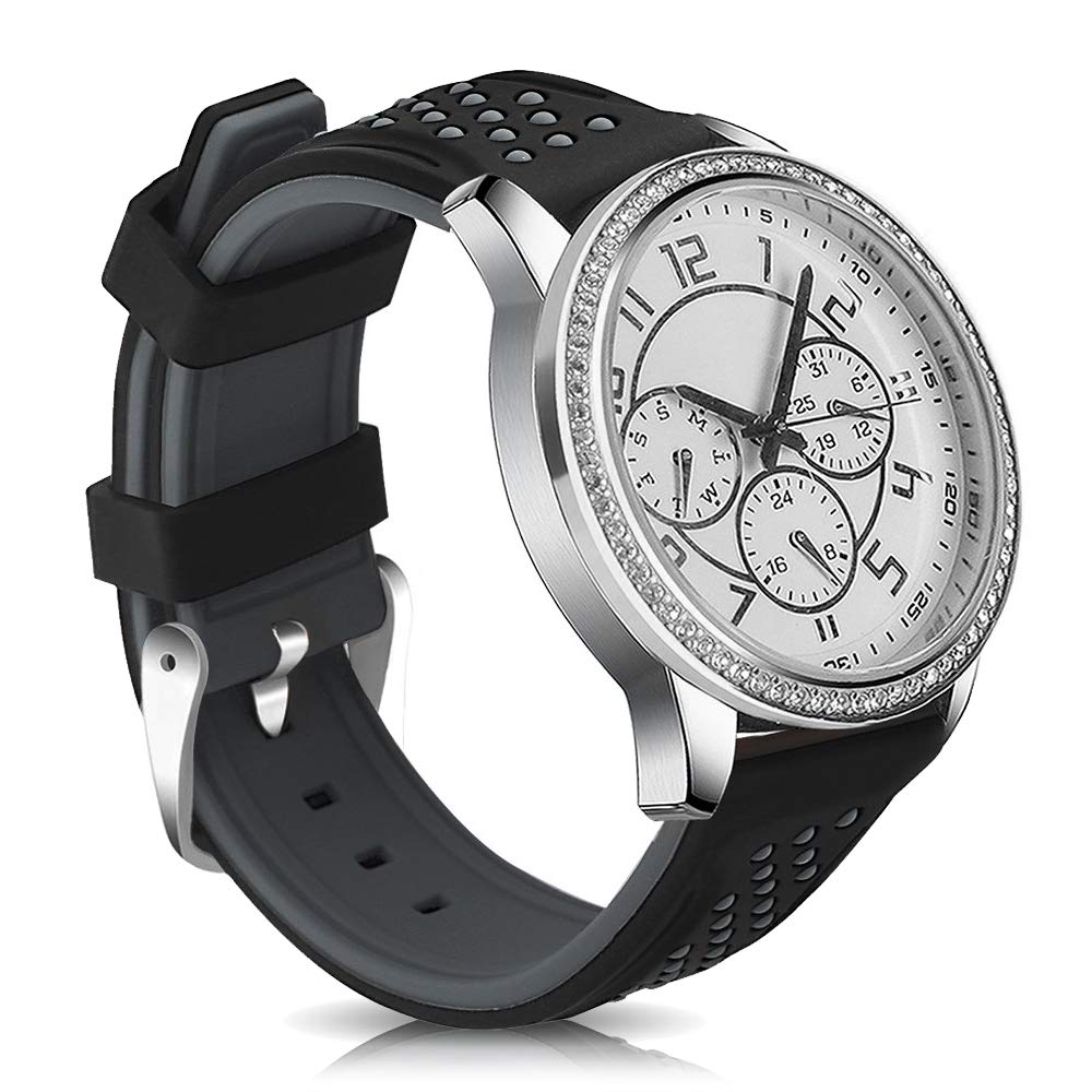 Narako Quick Release Silicone Watch Bands Divers Model Replacement Rubber Watch Strap 20mm 22mm 24mm 26mm Waterproof dot Bicolor Silver Buckle for Men