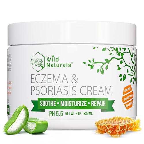 Wild Naturals Eczema & Psoriasis Cream for Dry, Itchy Skin – Eczema Relief for Adults & Kids – Moisturizing Psoriasis Cream with Manuka Honey -
