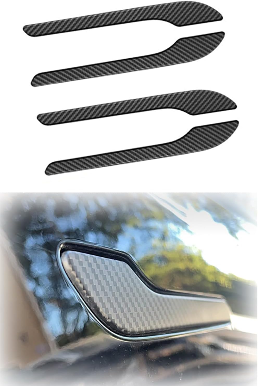 Enhance Your Model 3 and Model Y 117-2094with Matte Carbon Fiber Door Handle Covers - 416Pcs for Stylish Protection and Sills Wrap Accessories