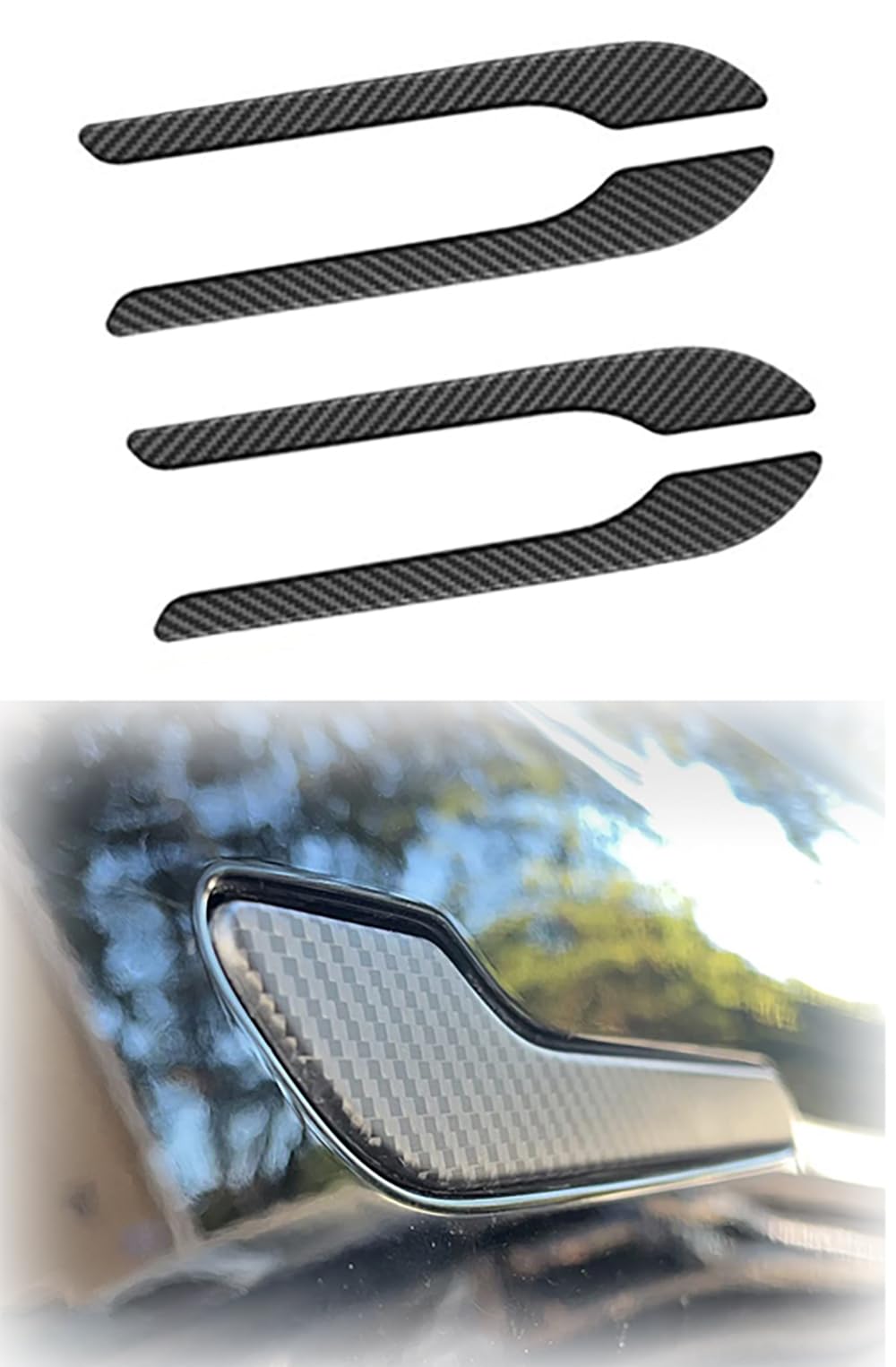 Enhance Your Model 3 and Model Y 117-2094with Matte Carbon Fiber Door Handle Covers - 416Pcs for Stylish Protection and Sills Wrap Accessories