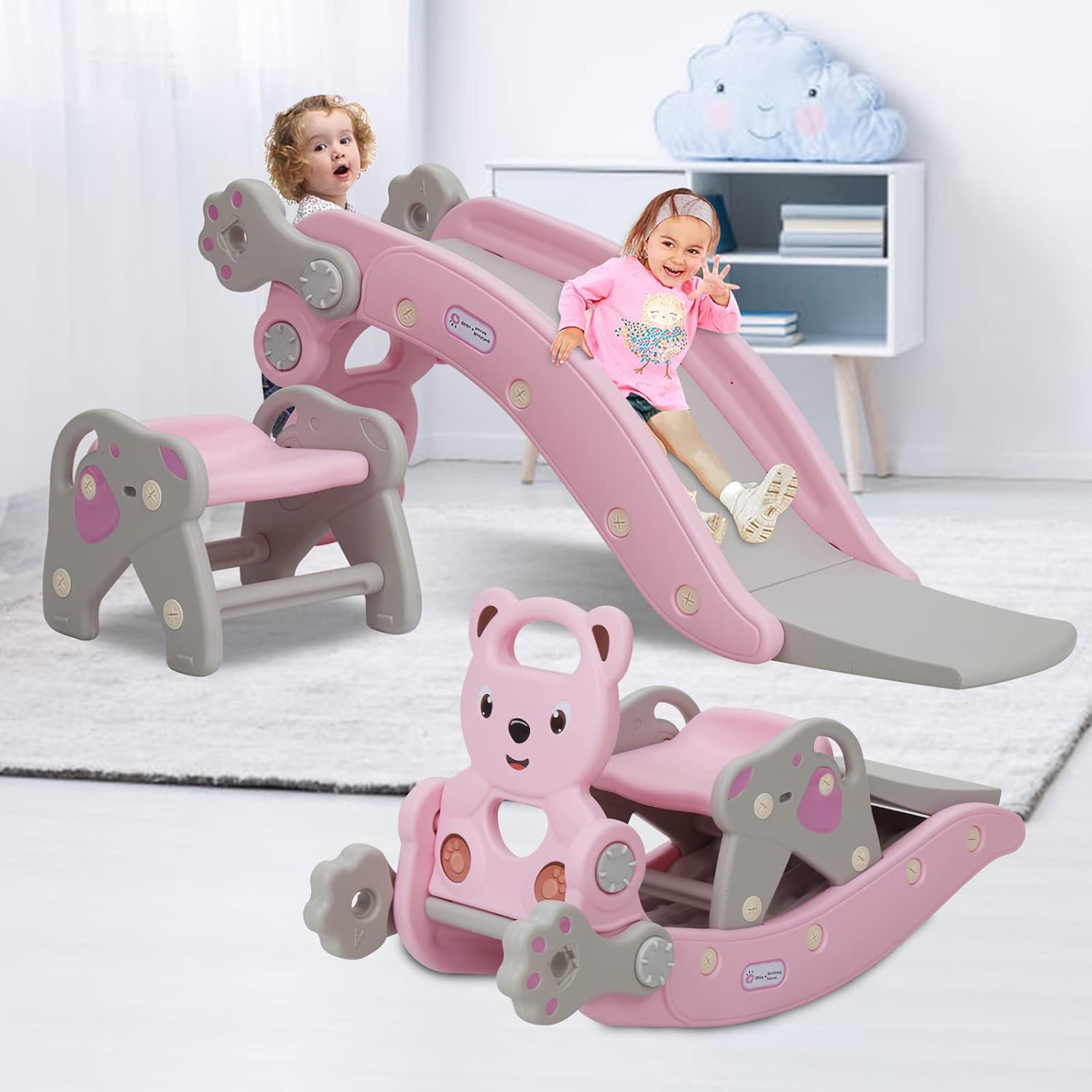 5in1 Indoor Slide for Toddlers Portable Kids Slide Set