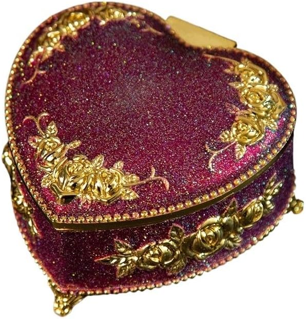 Rose Jewelry Box Heart Gift Metal Princess Storage image 5