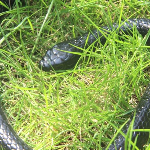 Image of Realistic Rubber Fake Snake Toy Garden Snake to Keep Birds Away Scare Squirrels Halloween Prank Props Scare Toy