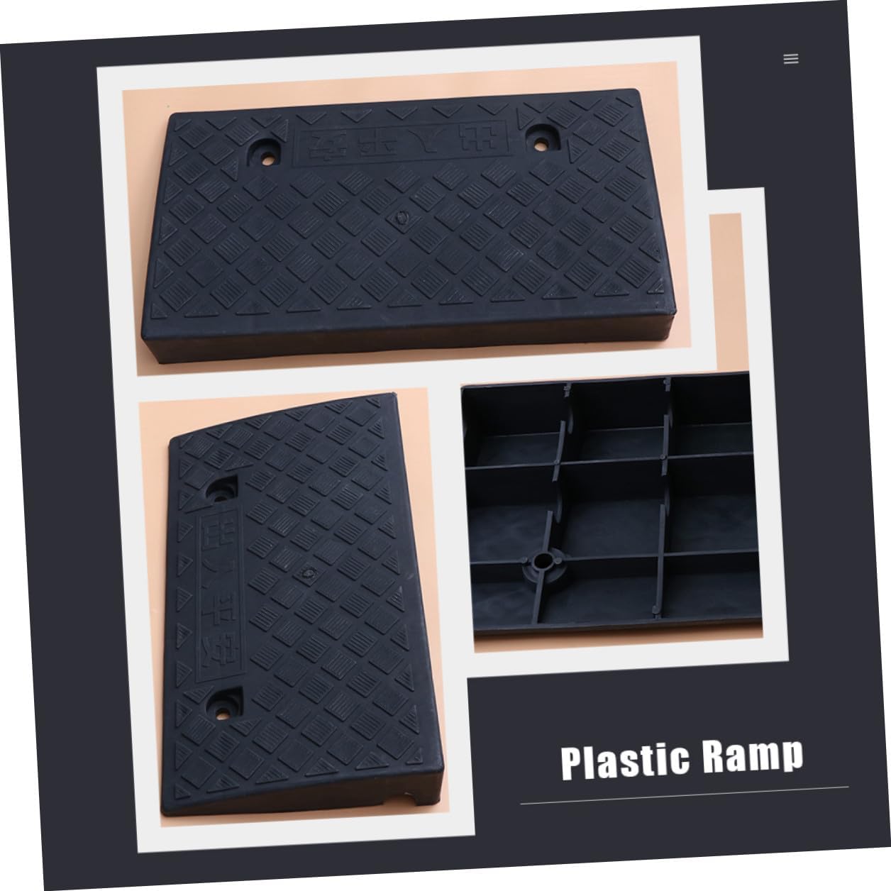 Rubber Triangle Ramp Pad 50x27x9cm Black Car Loading Ramp for Cars Scooters Motorcycles