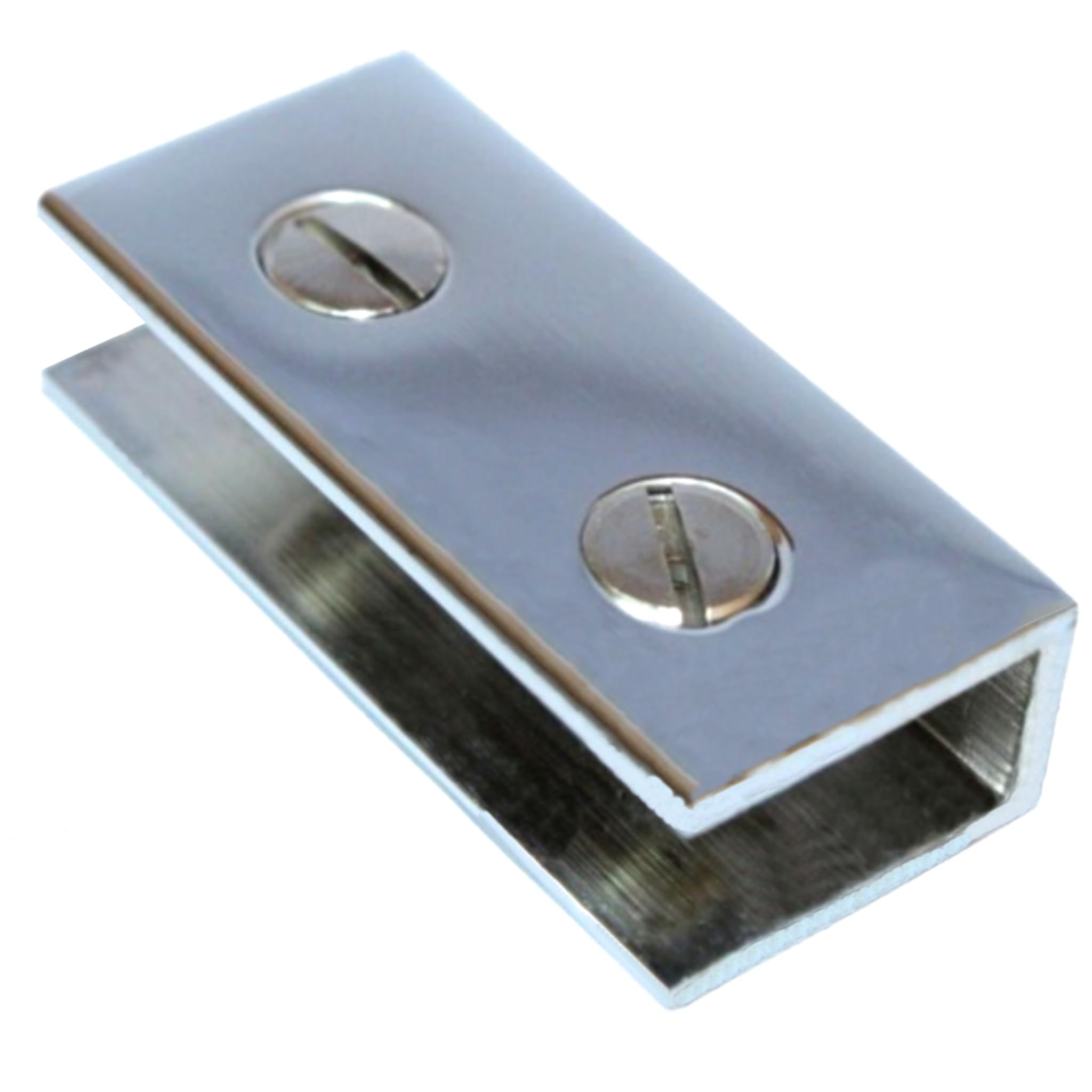 RiseOm U Bracket,Glass Mount Bracket of Brass Polished Chrome Finish (8mm U, Pack of 2)-image-4