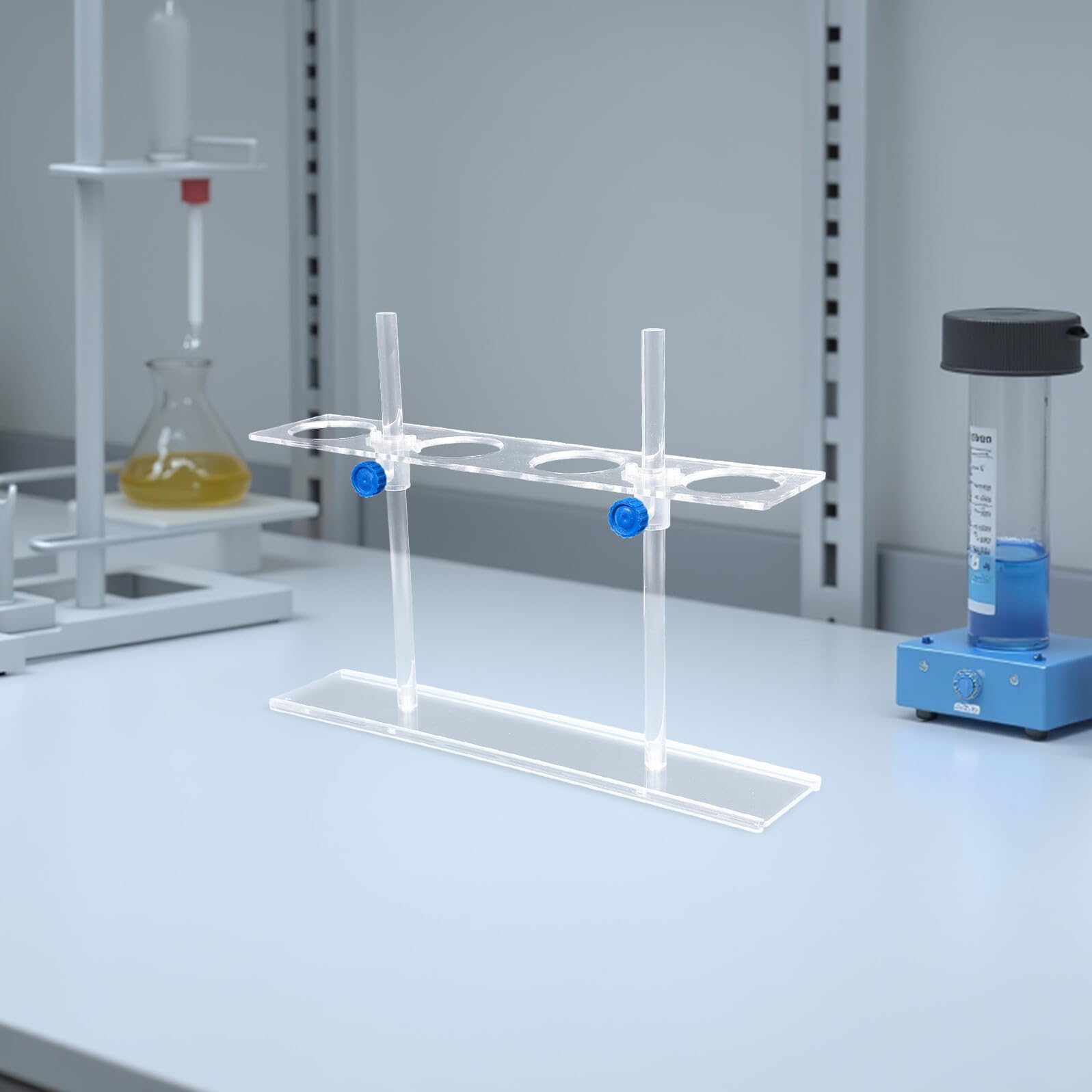 PLAFOPE Soporte de Acrílico para Embudos de Laboratorio Resistente y Transparente con Orificios para Secado y Organización Multipropósito Química y Experimentos Científicos