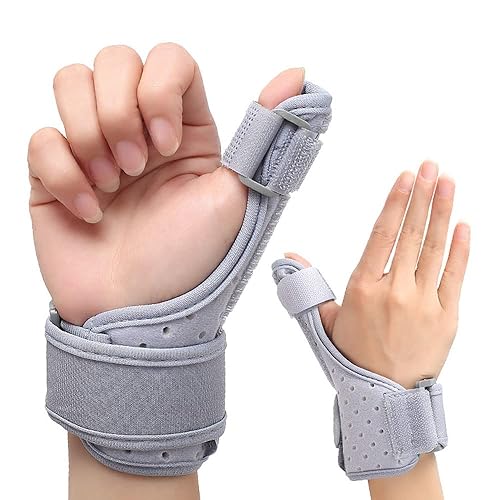 Sopfai Férula de soporte para el pulgar para artritis, tendinitis, soporte nocturno, cómoda banda de compresión del pulgar, esguince del pulgar,