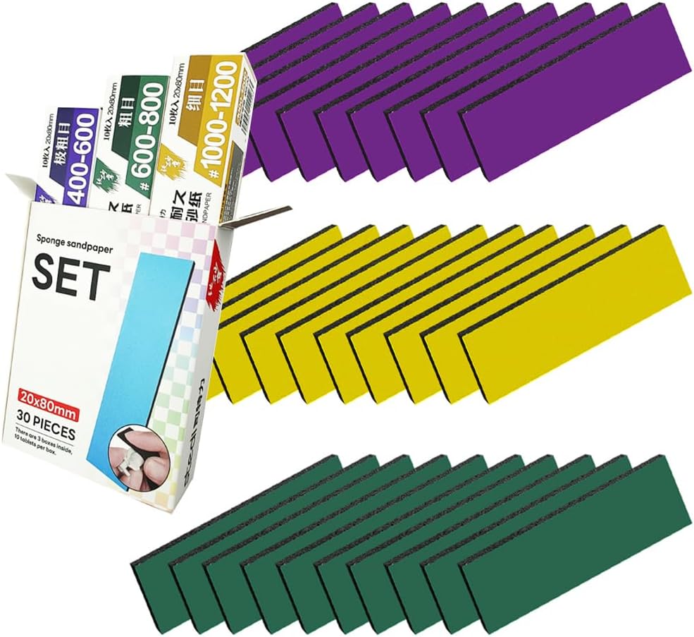 Tamiya Lot 4 Éponges Abrasives #400 #600 #1000 #1500 | Pour Modélisme, Ponçage Fin