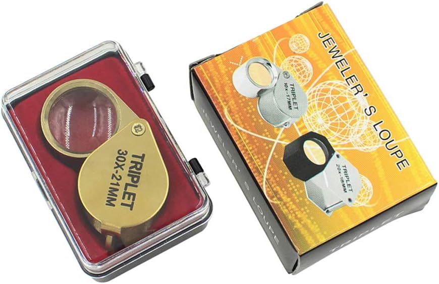 30X Mini Folding Magnifier Jeweler Eye Loupe Jewelry Portable Magnifying Glass Pocket Handheld Tools for Watch Making, Jewelers, Coins, Stamp Collectors, Antiques (30X-21MM) : Arts, Crafts & Sewing