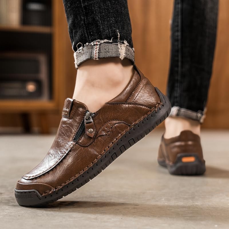 Casual Loafers for Men Shoes Leather Shoe Mens Boat Dress Driving Men's Size Male Handmade