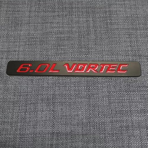 Image of 2Pcs 6.0L Vortec Emblems 3D Engine Badge Compatible with 1500 2500Hd 3500Hd Silverado Sierra Truck (Red)