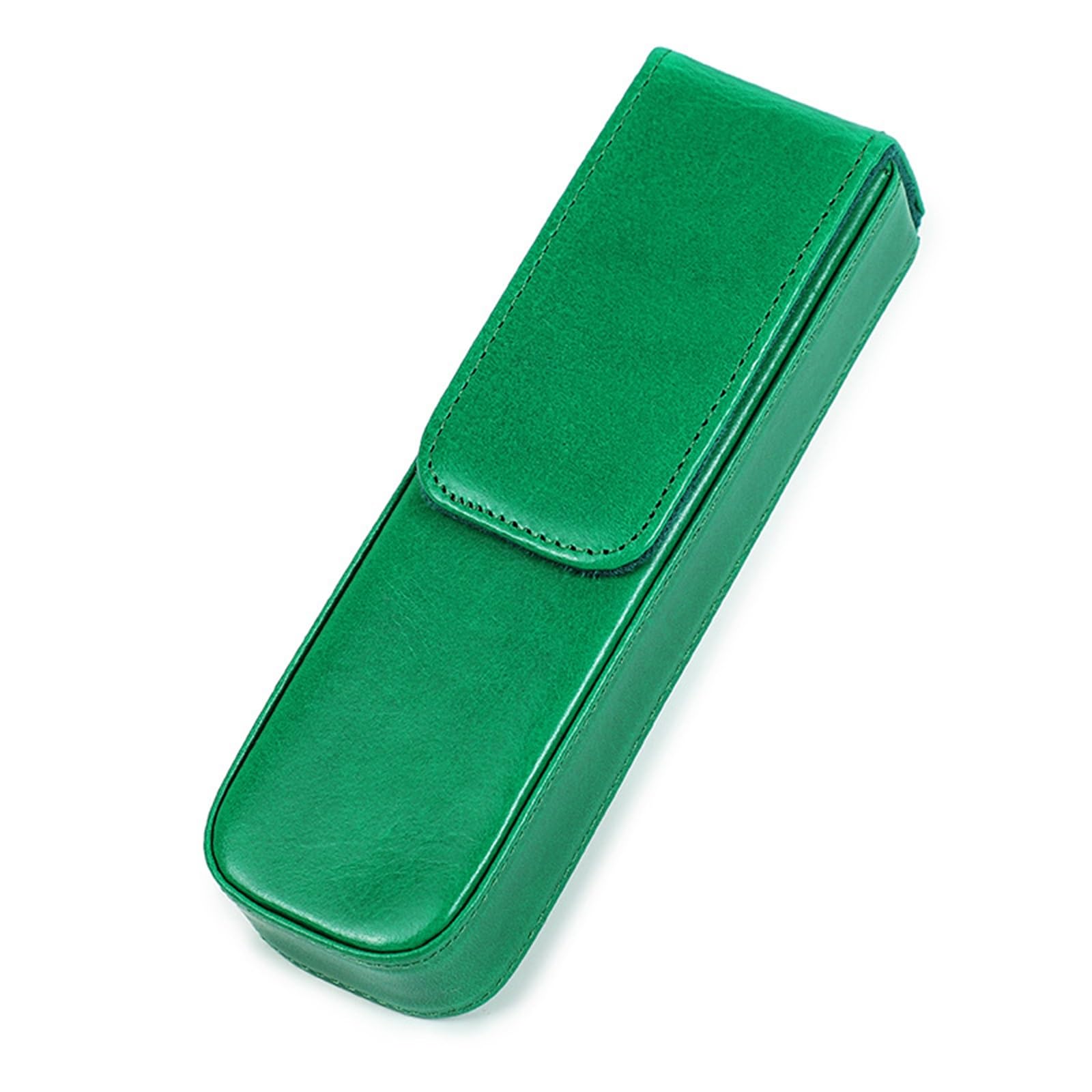 Skórzane etui na długopisy, Skórzany piórnik, ręcznie zdejmowany, wymienny organizer na długopisy studenckie dla dorosłych i studentów(Green)