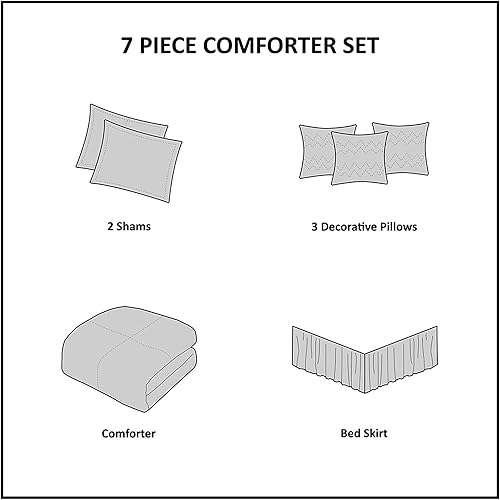 Miniatura 5 de Madison Park Emory - Juego de edredón de algodón acogedor, diseño moderno de mármol para todas las estaciones, ropa de cama casual alternativa con